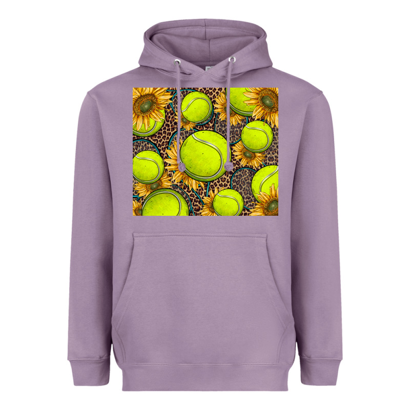 Tennis Ball With Sunflower And Racket Heavyweight Hoodie by BarkalooDesign | Teevron