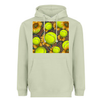 Matcha tennis ball with sunflower and racket Heavyweight Hoodie - BarkalooDesign
