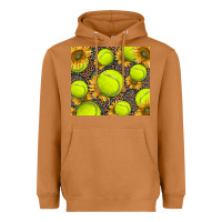 Meerkat tennis ball with sunflower and racket Heavyweight Hoodie - BarkalooDesign