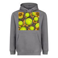 Storm tennis ball with sunflower and racket Heavyweight Hoodie - BarkalooDesign