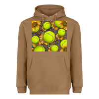 Toasted Coconut tennis ball with sunflower and racket Heavyweight Hoodie - BarkalooDesign
