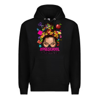 Black preschool teacher life  messy bun Premium Hoodie - NancyCooperArtShop