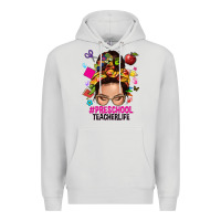 Dove Grey preschool teacher life  messy bun Premium Hoodie - NancyCooperArtShop
