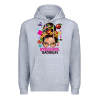 Heather Grey preschool teacher life  messy bun Premium Hoodie - NancyCooperArtShop
