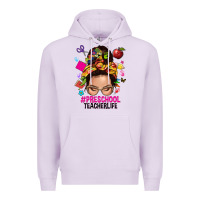 Lilac preschool teacher life  messy bun Premium Hoodie - NancyCooperArtShop