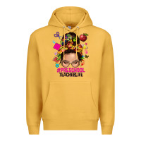 Mustard preschool teacher life  messy bun Premium Hoodie - NancyCooperArtShop
