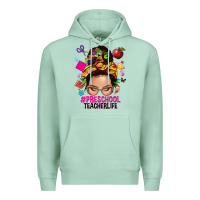 Seafoam preschool teacher life  messy bun Premium Hoodie - NancyCooperArtShop