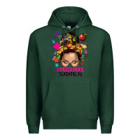 Sports Green preschool teacher life  messy bun Premium Hoodie - NancyCooperArtShop