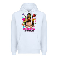 White preschool teacher life  messy bun Premium Hoodie - NancyCooperArtShop