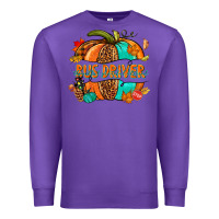Purple bus driver pumpkin Premium Sweatshirt - NancyCooperArtShop