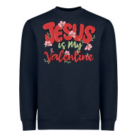 Navy jesus is my valentine Heavyweight Sweatshirt - MaliasSmallBusiness