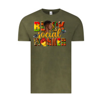 Vintage Olive black social worker Vintage Tee - texasbilliewilder