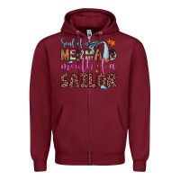 Burgundy soul of a mermaid mouth of a sailor Zipper Hoodie - JahusDesignShop