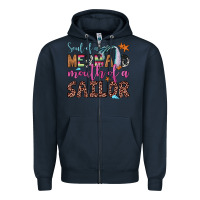 Navy soul of a mermaid mouth of a sailor Zipper Hoodie - JahusDesignShop