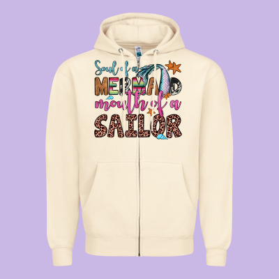 Soul Of A Mermaid Mouth Of A Sailor Zipper Hoodie Designed By Jahusdesignshop