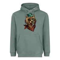 Sage bear cowboy Heavyweight Hoodie - NancyCooperArtShop