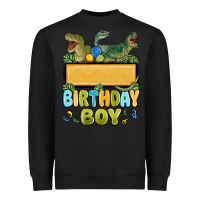 Black customized dinosaur birthday boy Heavyweight Sweatshirt - MaliasSmallBusiness