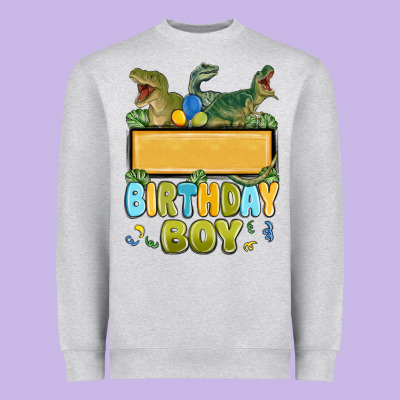 Heavyweight Sweatshirt customized dinosaur birthday boy