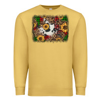 Antique Gold distressed christmas sunflowers leopard cowhide background Premium Sweatshirt - Jasminsmagicworld
