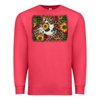 Cardinal distressed christmas sunflowers leopard cowhide background Premium Sweatshirt - Jasminsmagicworld