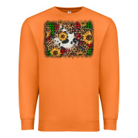 Carrot distressed christmas sunflowers leopard cowhide background Premium Sweatshirt - Jasminsmagicworld