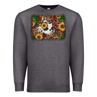 Charcoal Heather distressed christmas sunflowers leopard cowhide background Premium Sweatshirt - Jasminsmagicworld
