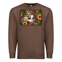 Chestnut distressed christmas sunflowers leopard cowhide background Premium Sweatshirt - Jasminsmagicworld