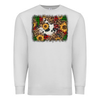 Dove Grey distressed christmas sunflowers leopard cowhide background Premium Sweatshirt - Jasminsmagicworld