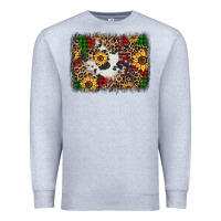 Heather Grey distressed christmas sunflowers leopard cowhide background Premium Sweatshirt - Jasminsmagicworld