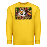 Lemon distressed christmas sunflowers leopard cowhide background Premium Sweatshirt - Jasminsmagicworld