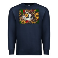 Navy distressed christmas sunflowers leopard cowhide background Premium Sweatshirt - Jasminsmagicworld