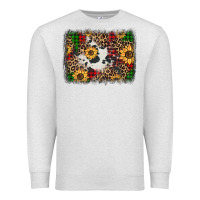 Oatmeal Heather distressed christmas sunflowers leopard cowhide background Premium Sweatshirt - Jasminsmagicworld