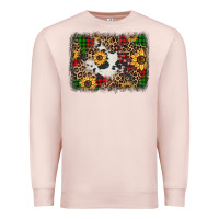 Pale Pink distressed christmas sunflowers leopard cowhide background Premium Sweatshirt - Jasminsmagicworld