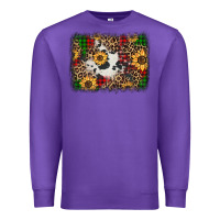 Purple distressed christmas sunflowers leopard cowhide background Premium Sweatshirt - Jasminsmagicworld