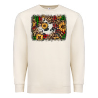 Sandshell distressed christmas sunflowers leopard cowhide background Premium Sweatshirt - Jasminsmagicworld