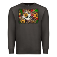 Smoke distressed christmas sunflowers leopard cowhide background Premium Sweatshirt - Jasminsmagicworld