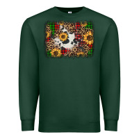 Sports Green distressed christmas sunflowers leopard cowhide background Premium Sweatshirt - Jasminsmagicworld
