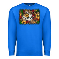 True Royal distressed christmas sunflowers leopard cowhide background Premium Sweatshirt - Jasminsmagicworld