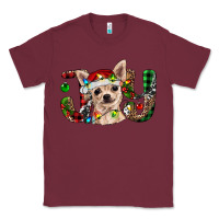 Burgundy christmas chihuahua joy Classic Tee - BarkalooDesign