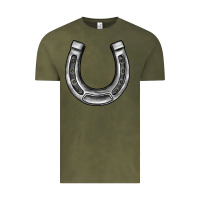Vintage Olive horseshoe Vintage Tee - BarkalooDesign