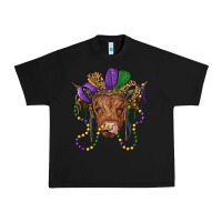 Black highland cow with mardi gras hat Urban Heavy Tee - RanaPortraitStore