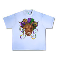 Grape Ice highland cow with mardi gras hat Urban Heavy Tee - RanaPortraitStore