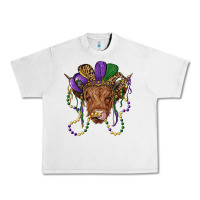 Lunar Rock highland cow with mardi gras hat Urban Heavy Tee - RanaPortraitStore