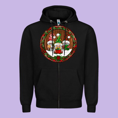 Christmas Gnomies Christmas Ornament Zipper Hoodie Designed By Bundleandbundleshop