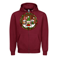Burgundy christmas gnomies christmas ornament Zipper Hoodie - BundleAndBundleShop