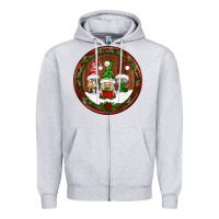 Heather Grey christmas gnomies christmas ornament Zipper Hoodie - BundleAndBundleShop