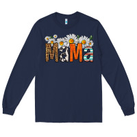 Navy western daisies mama Long Sleeve Tee - HRA Design Shop