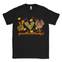 Black Peace Love Thankful Classic Tee - CowhideDigitalArt