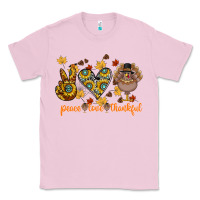 Bubblegum Pink Peace Love Thankful Classic Tee - CowhideDigitalArt