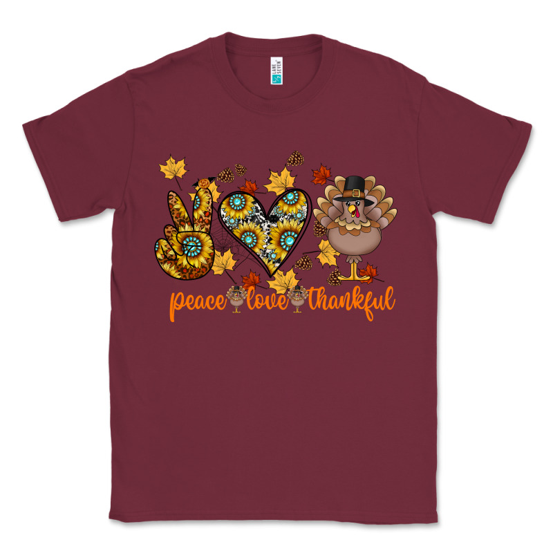 Peace Love Thankful Classic Tee by CowhideDigitalArt | Teevron